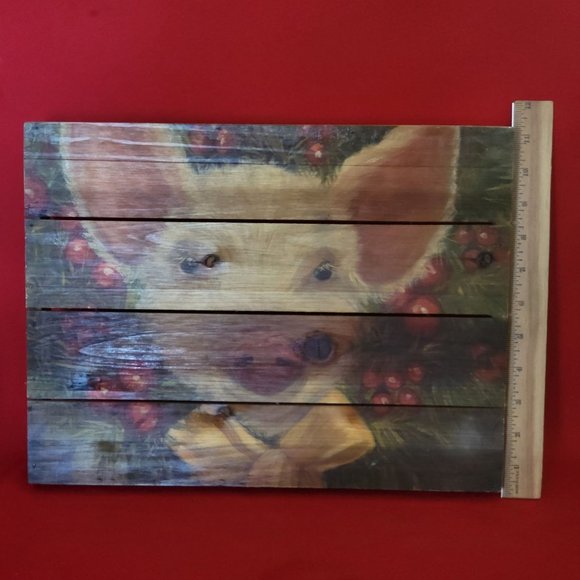 Adorable Pig Painting on Plywood Handmade Farmhouse Decor - Picture 5 of 10